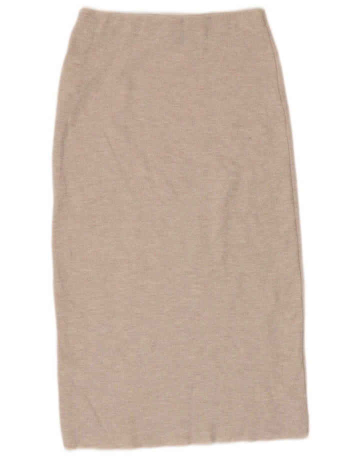 Zara Womens Midi Skirt Small W26  Beige