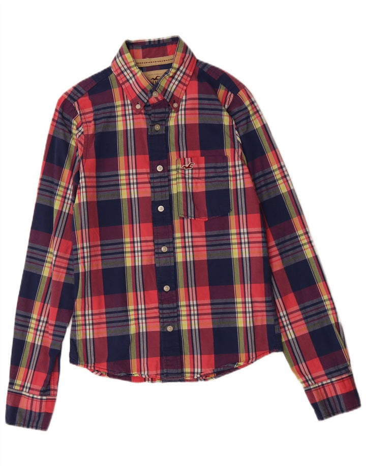 HOLLISTER Mens Shirt Small Multicoloured Plaid Cotton