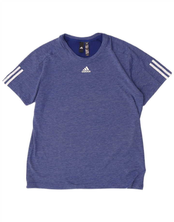 Adidas Mens T-Shirt Top Large Blue Polyester