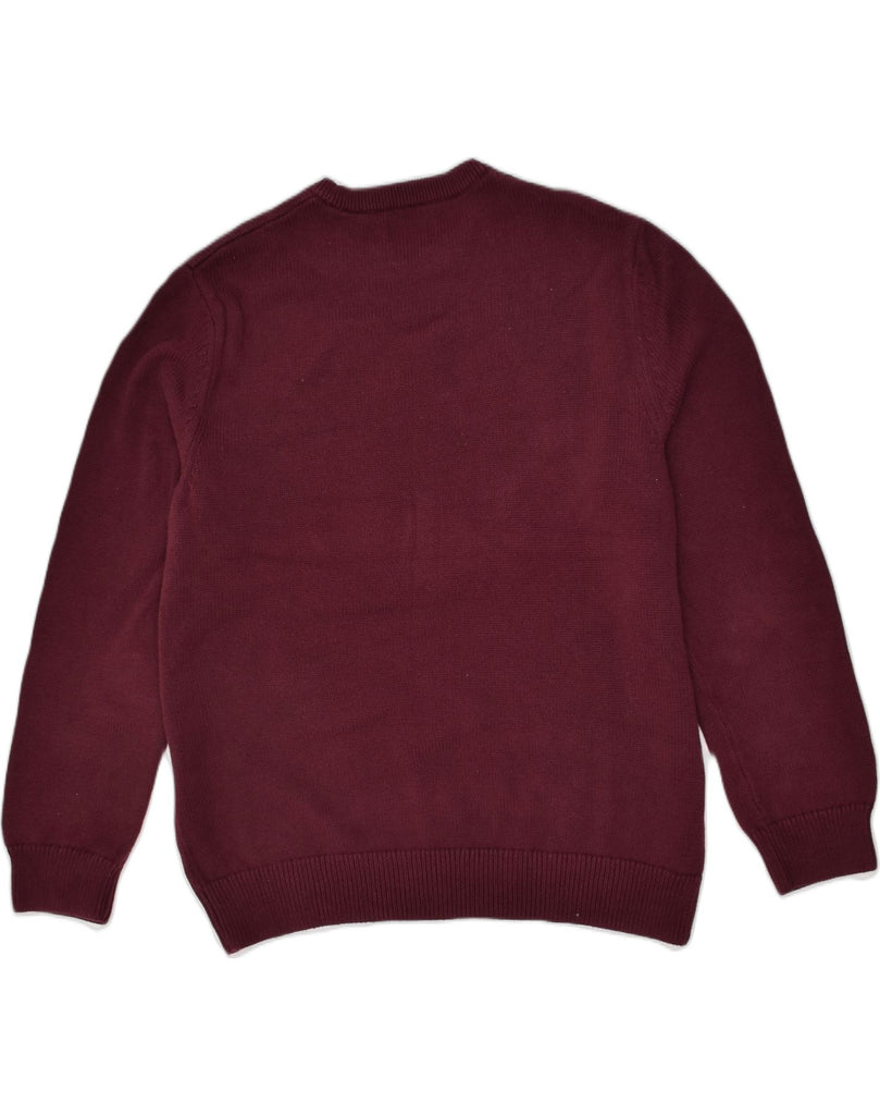 CHAPS Mens Crew Neck Jumper Sweater XL Burgundy Cotton | Vintage Chaps | Thrift | Second-Hand Chaps | Used Clothing | Messina Hembry 