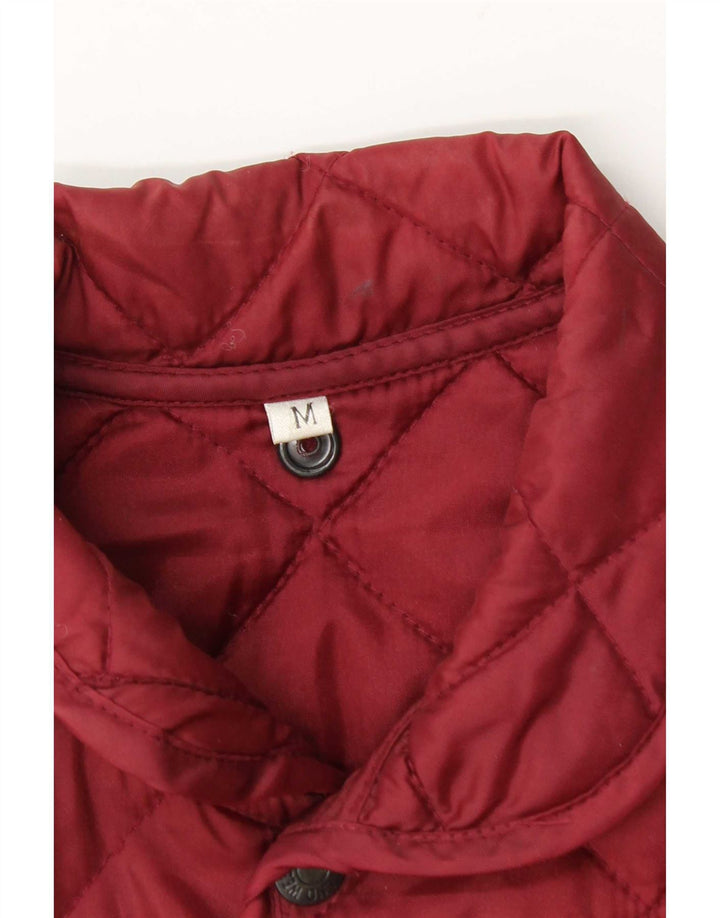 Vintage Mens Quilted Gilet UK 38 Medium Burgundy