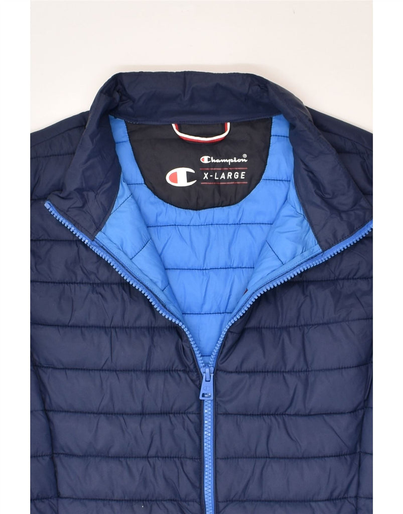 CHAMPION Womens Padded Gilet UK 18 XL Navy Blue | Vintage Champion | Thrift | Second-Hand Champion | Used Clothing | Messina Hembry 