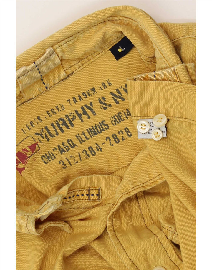 Murphy & Nye Mens Shirt Large Yellow Cotton
