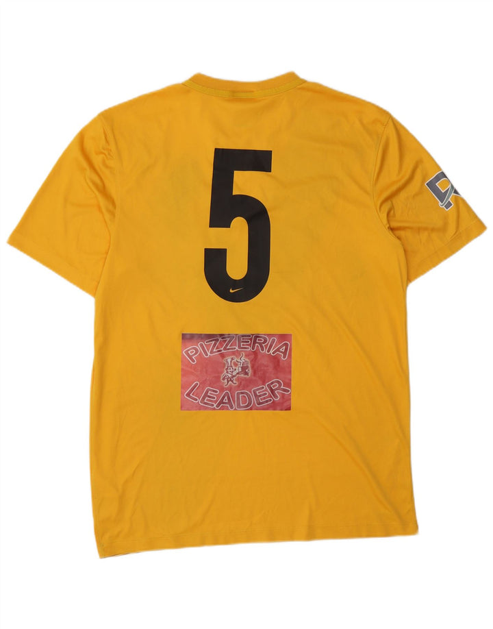 Nike Mens Dri Fit Graphic T-Shirt Top Medium Yellow Colourblock Polyester