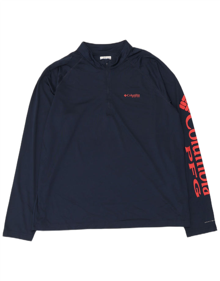 Columbia Mens Omni-Shade Graphic Pullover Tracksuit Top XL Navy Blue