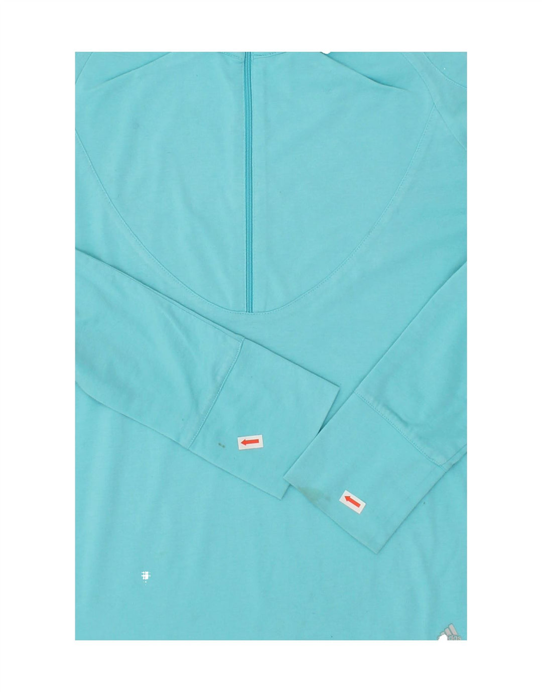 ADIDAS Womens Zip Neck Top Long Sleeve EU 38 Medium Blue Polyester Vintage Adidas and Second-Hand Adidas from Messina Hembry 