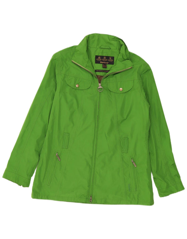 Barbour Womens Rain Jacket UK 16 Large Green Polyester