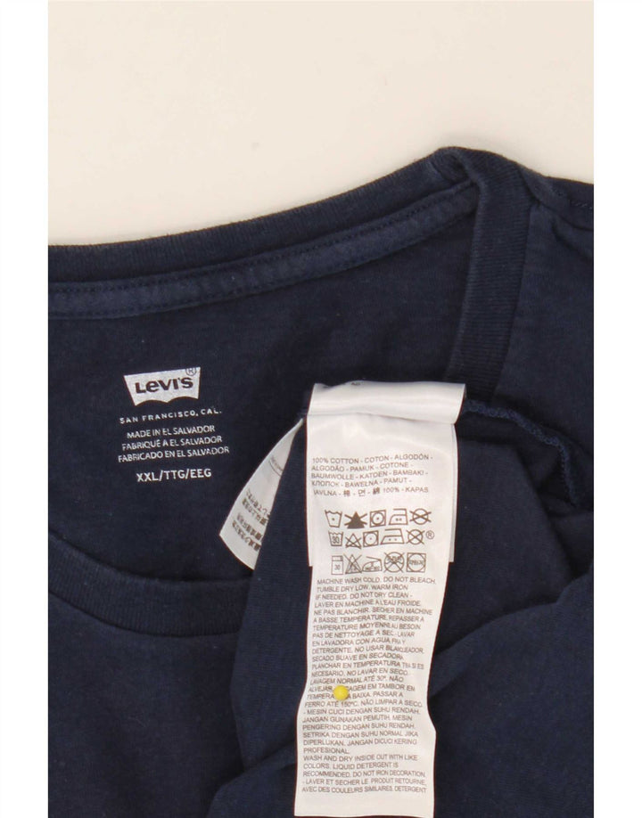 Levi's Mens Graphic T-Shirt Top 2XL Navy Blue Cotton