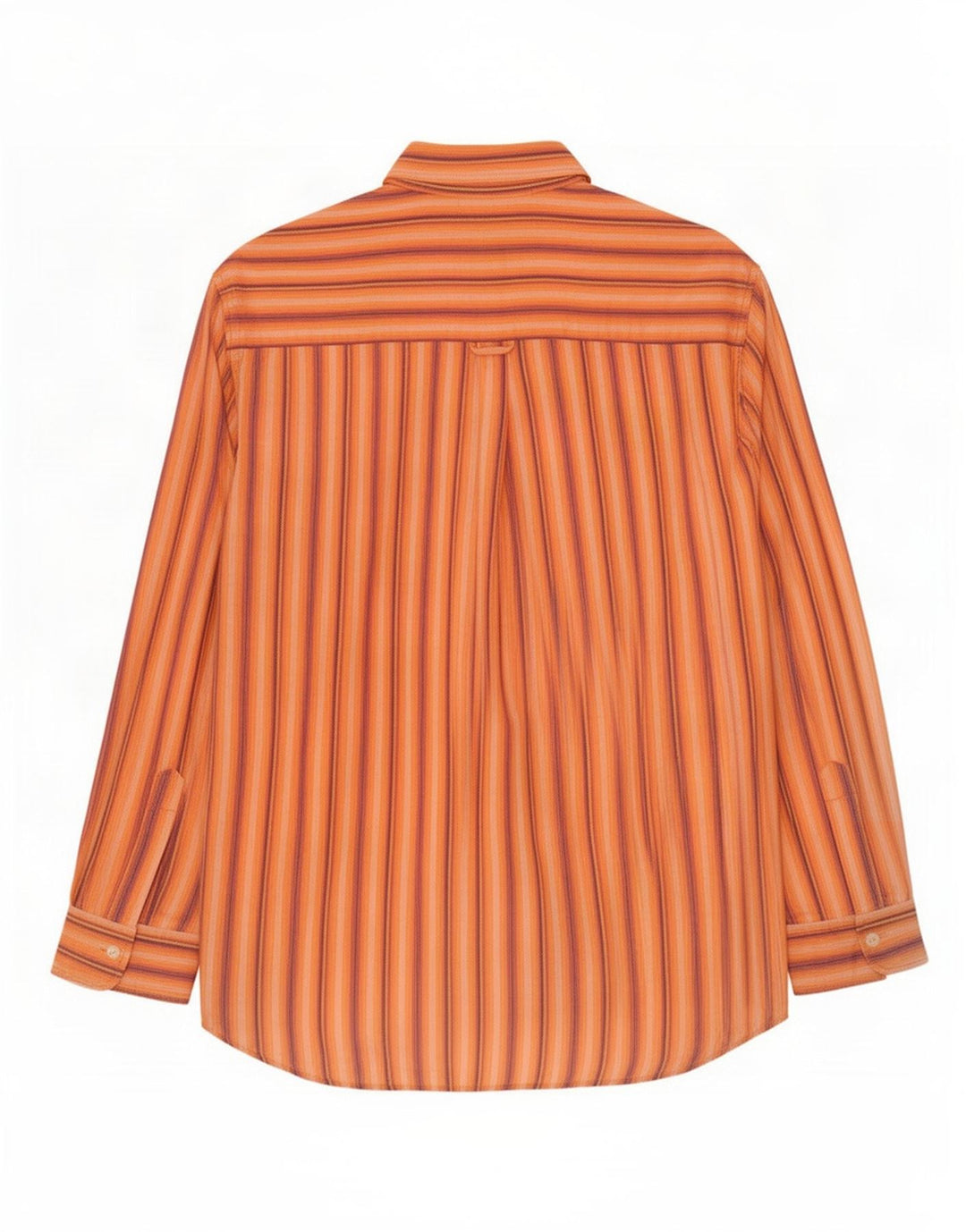 Carrera Mens Shirt Large Orange Striped Cotton