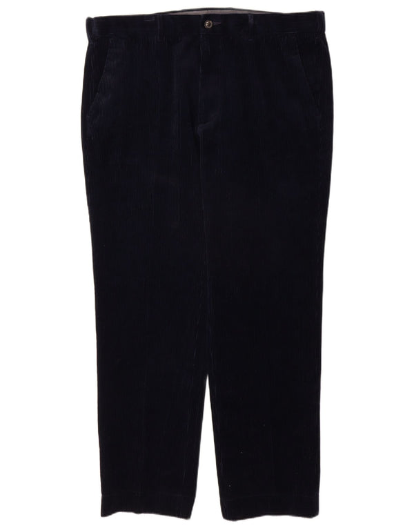 Marks & Spencer Mens Straight Corduroy Trousers W38 L31 Navy Blue Cotton
