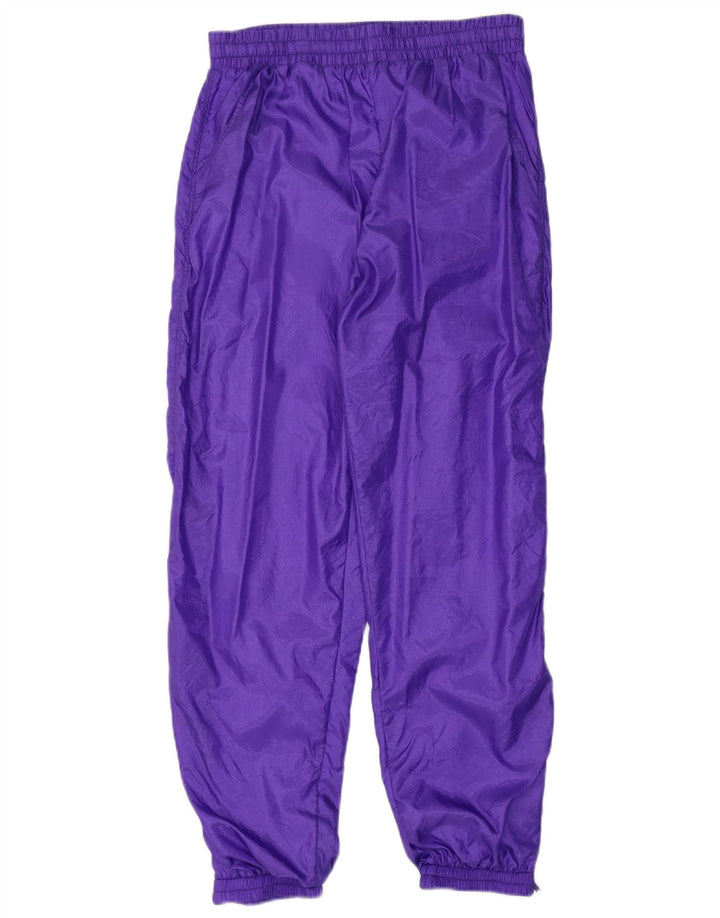 VINTAGE Womens Tracksuit Trousers Joggers UK 16 Large  Purple Polyamide
