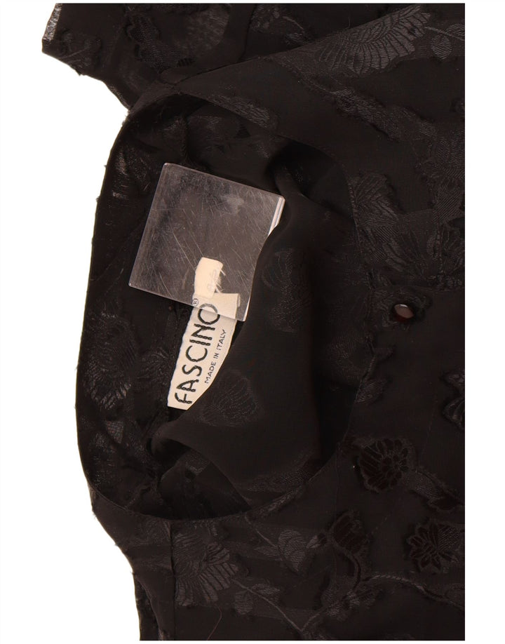 FASCINO Womens Shirt Blouse IT 46 Large Black Floral