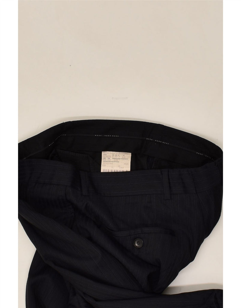 HUGO BOSS Mens Straight Suit Trousers EU 40 Large W36 L33 Navy Blue | Vintage Hugo Boss | Thrift | Second-Hand Hugo Boss | Used Clothing | Messina Hembry 