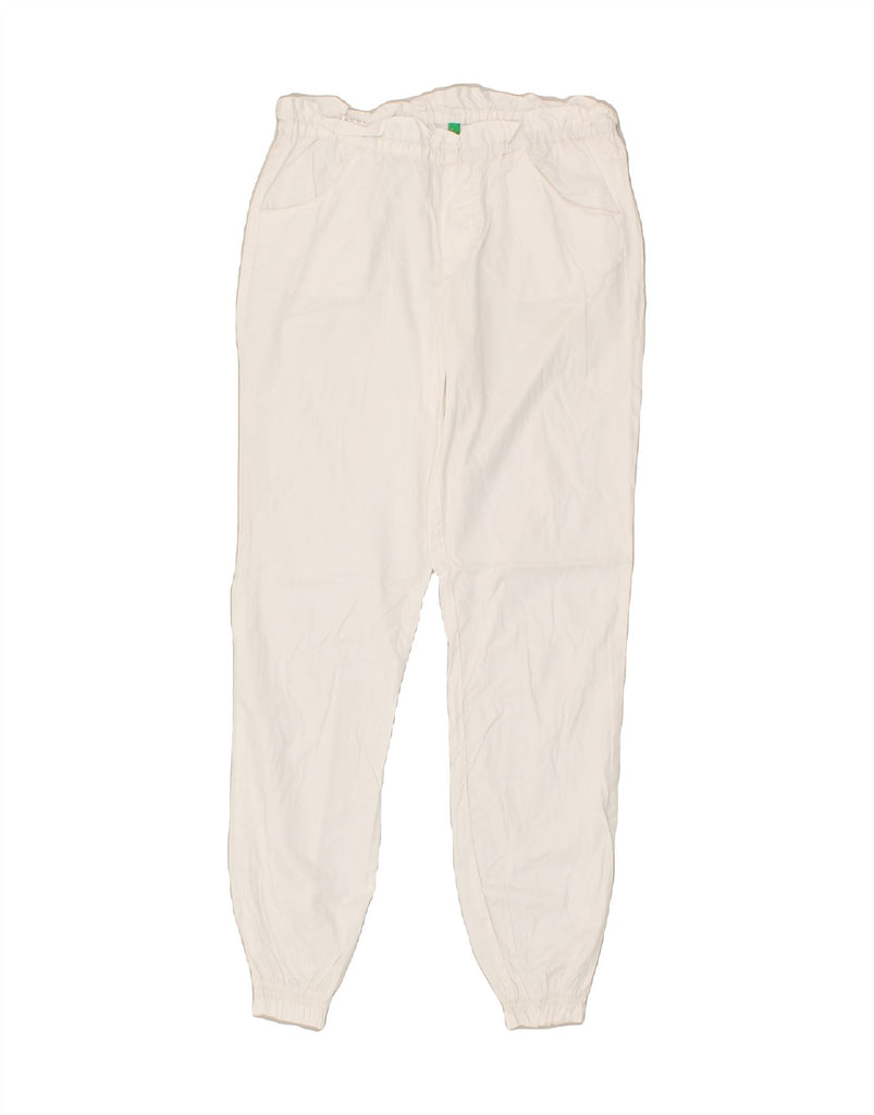 BENETTON Girls Joggers Casual Trousers 11-12 Years 2XL W26 L27  White | Vintage Benetton | Thrift | Second-Hand Benetton | Used Clothing | Messina Hembry 