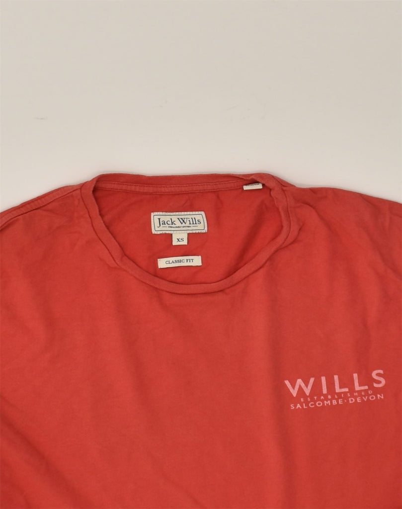 JACK WILLS Mens Classic Fit T-Shirt Top XS Red Cotton | Vintage Jack Wills | Thrift | Second-Hand Jack Wills | Used Clothing | Messina Hembry 