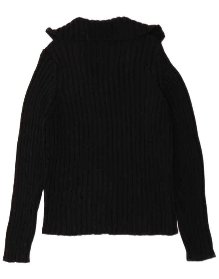 Zara Mens Cardigan Sweater Large Navy Blue Cotton