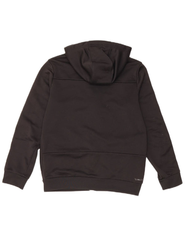 Adidas Boys Climalite Zip Hoodie Sweater 11-12 Years Black Polyester