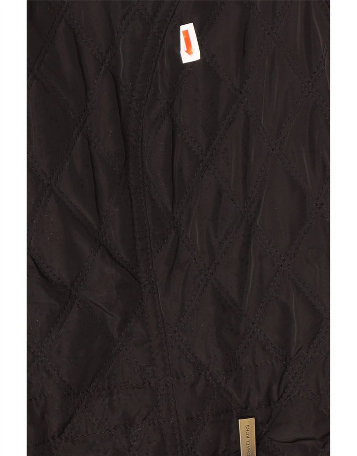 MICHAEL KORS Womens Quilted Jacket UK 18 XL Black Polyester