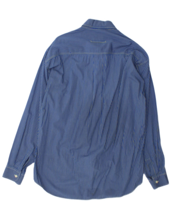 Trussardi Jeans Mens Flannel Shirt Medium Blue Check