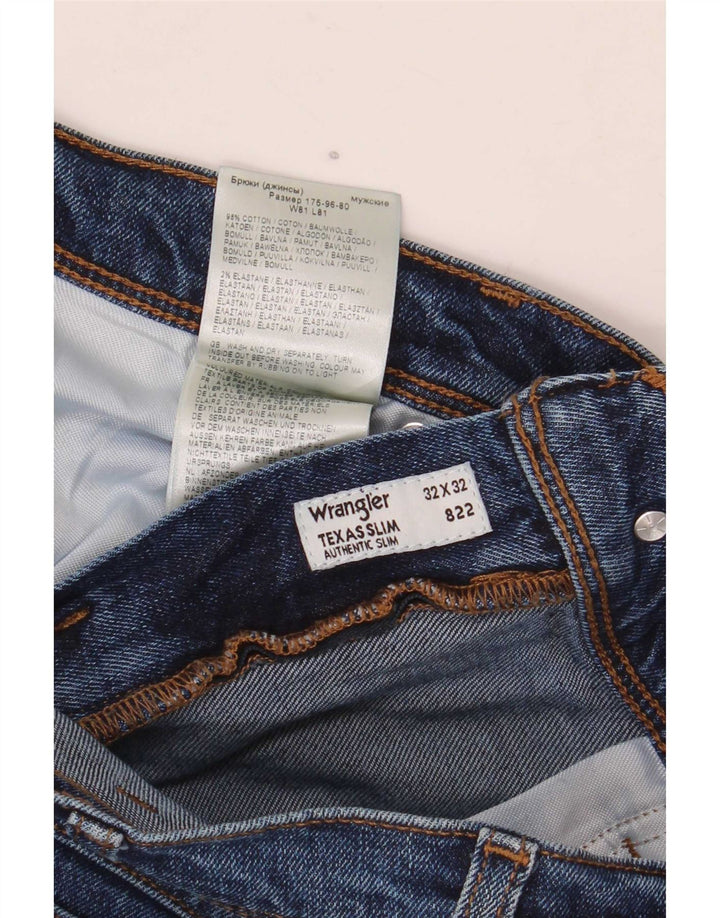 Wrangler Mens Texas Slim Jeans W32 L32 Blue Cotton