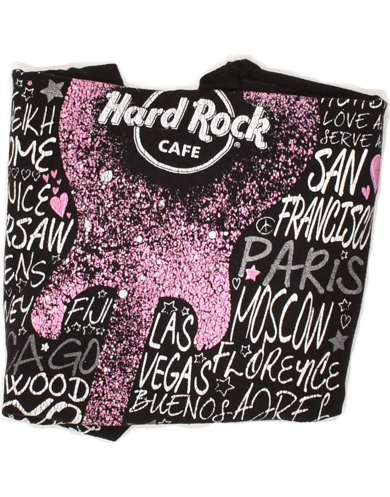 HARD ROCK CAFE Womens New Dalhi Graphic T-Shirt Top UK 12 Medium Black | Vintage Hard Rock Cafe | Thrift | Second-Hand Hard Rock Cafe | Used Clothing | Messina Hembry 