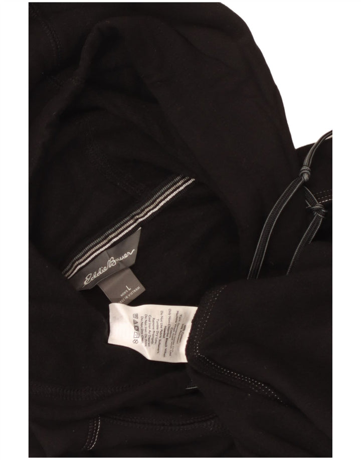 Eddie Bauer Mens Hoodie Jumper Large Black Cotton