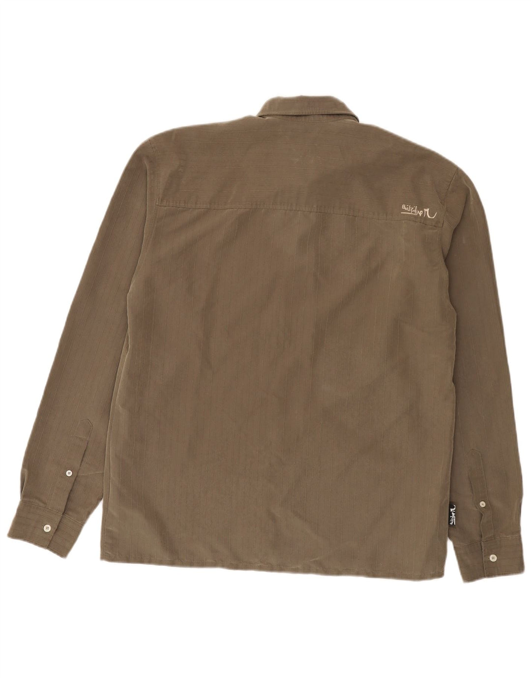 Quiksilver Mens Shirt Large Khaki Pinstripe Modal