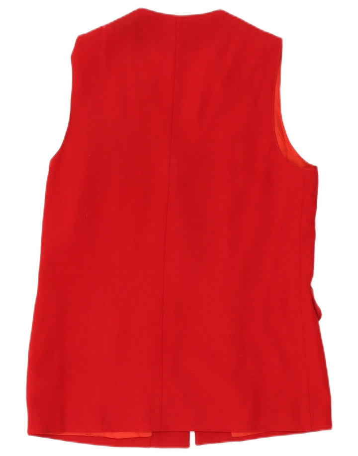 Vintage Womens Gilet UK 14 Medium Red Wool