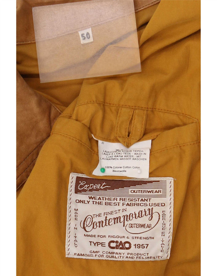 Ciao Mens Bomber Jacket IT 50 Large Yellow Cotton Classic