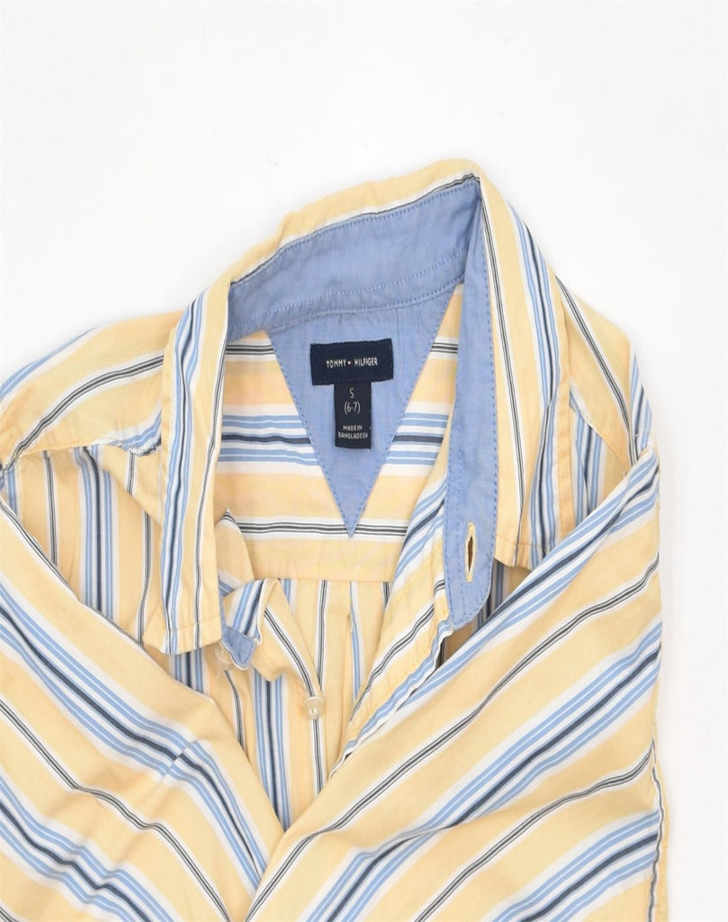 TOMMY HILFIGER Boys Shirt 6-7 Years Small Yellow Striped Cotton | Vintage | Thrift | Second-Hand | Used Clothing | Messina Hembry 