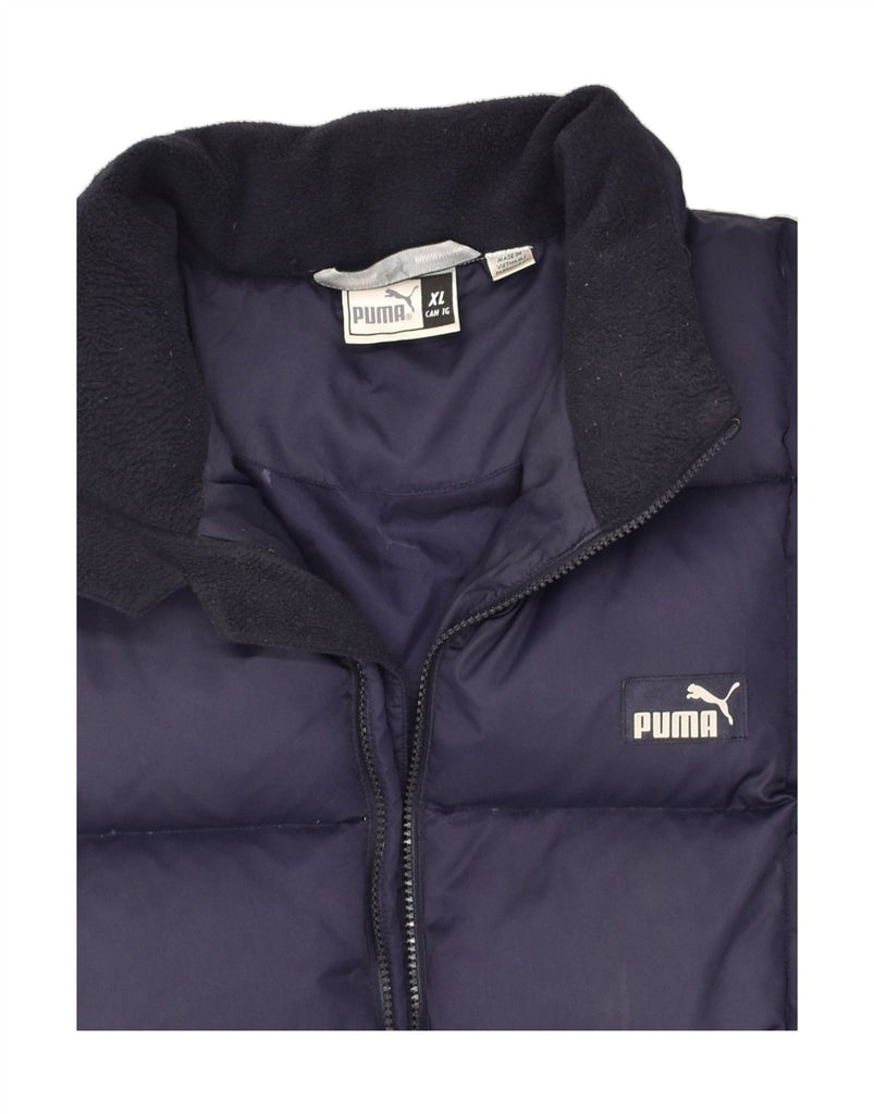 PUMA Mens Padded Jacket UK 42 XL Navy Blue Polyester | Vintage Puma | Thrift | Second-Hand Puma | Used Clothing | Messina Hembry 