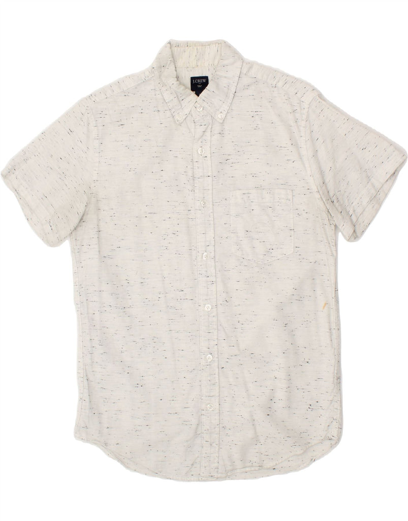 J. CREW Mens Shirt Small White Flecked Cotton | Vintage J. Crew | Thrift | Second-Hand J. Crew | Used Clothing | Messina Hembry 