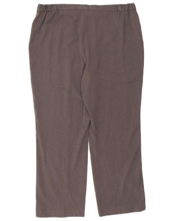 Marks & Spencer Womens Straight Cropped Trousers UK 16 Large W34 L26 Grey