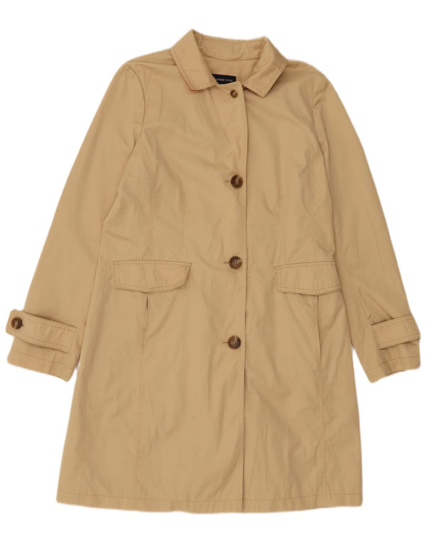 Lands End Womens Trench Coat UK 10 Small Beige Cotton