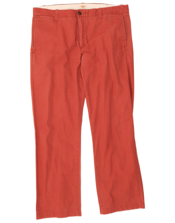 Dockers Mens Straight Chino Trousers W36 L30 Red Cotton