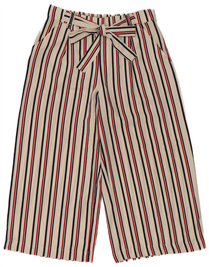 Zara Womens Capri Trousers Large W34 L22 White Striped