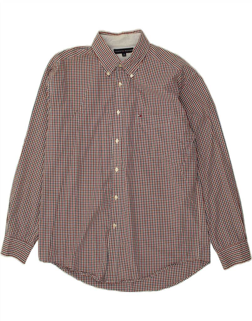 TOMMY HILFIGER Mens Shirt XL Red Check Cotton | Vintage Tommy Hilfiger | Thrift | Second-Hand Tommy Hilfiger | Used Clothing | Messina Hembry 