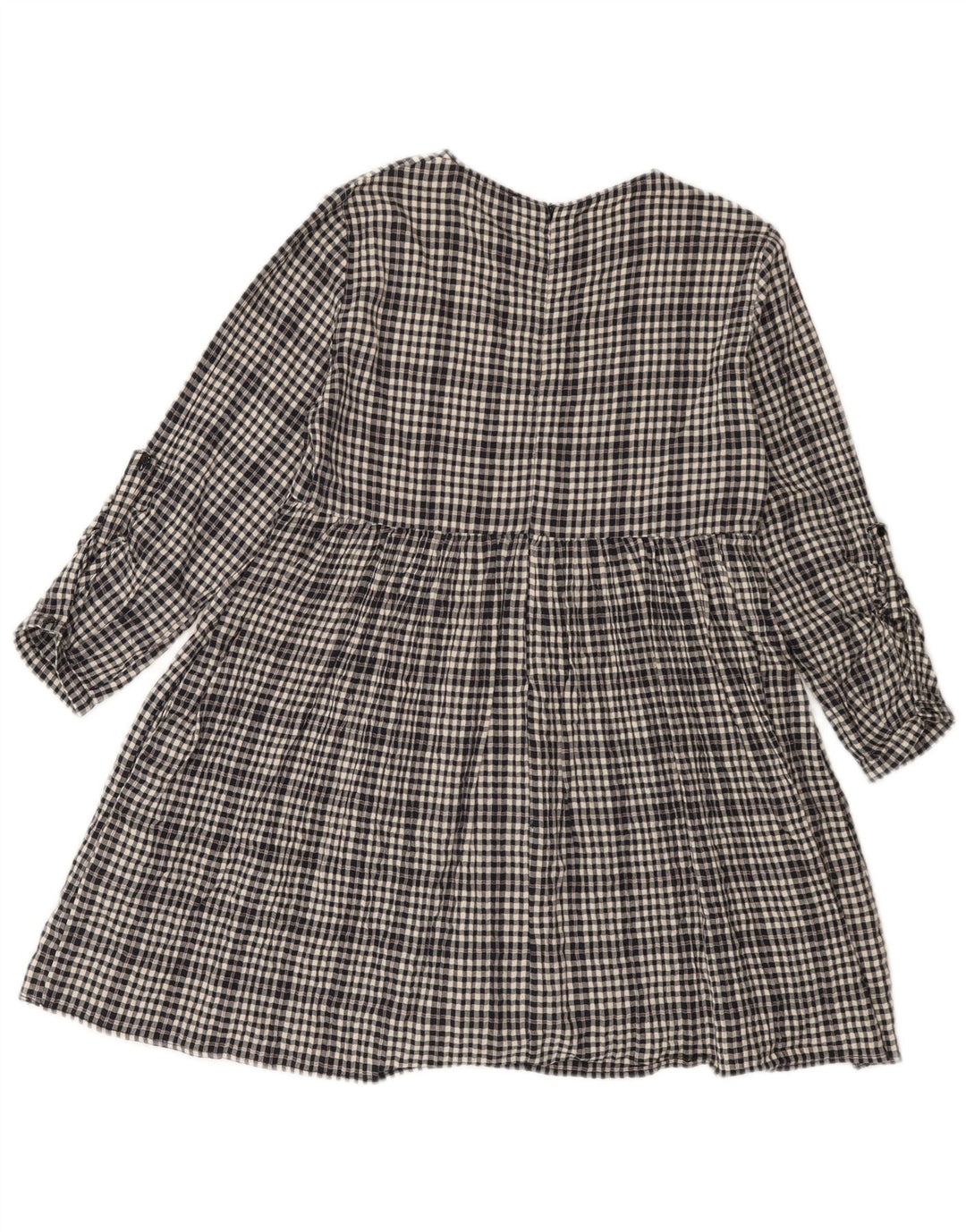 Zara Womens Trafaluc Long Sleeve Playsuit UK 10 Small Black Gingham Cotton