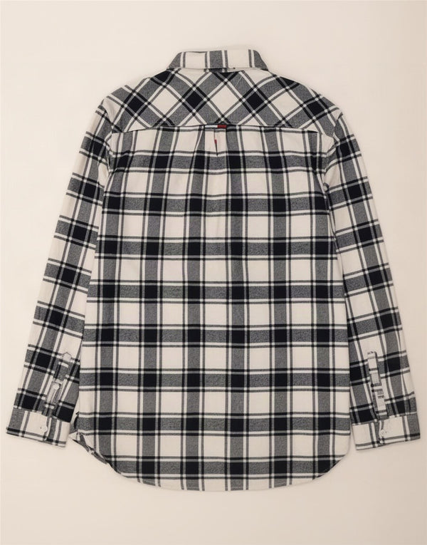 Tommy Hilfiger Mens Regular Fit Flannel Shirt Large Navy Blue Check Cotton