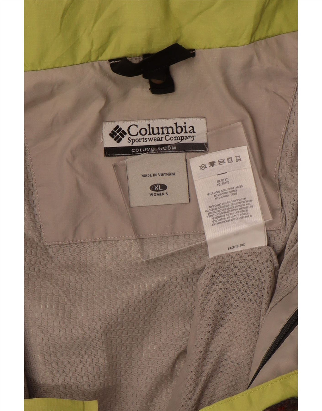 Columbia Womens Omni-Tech Rain Jacket UK 18 XL Green Colourblock Nylon