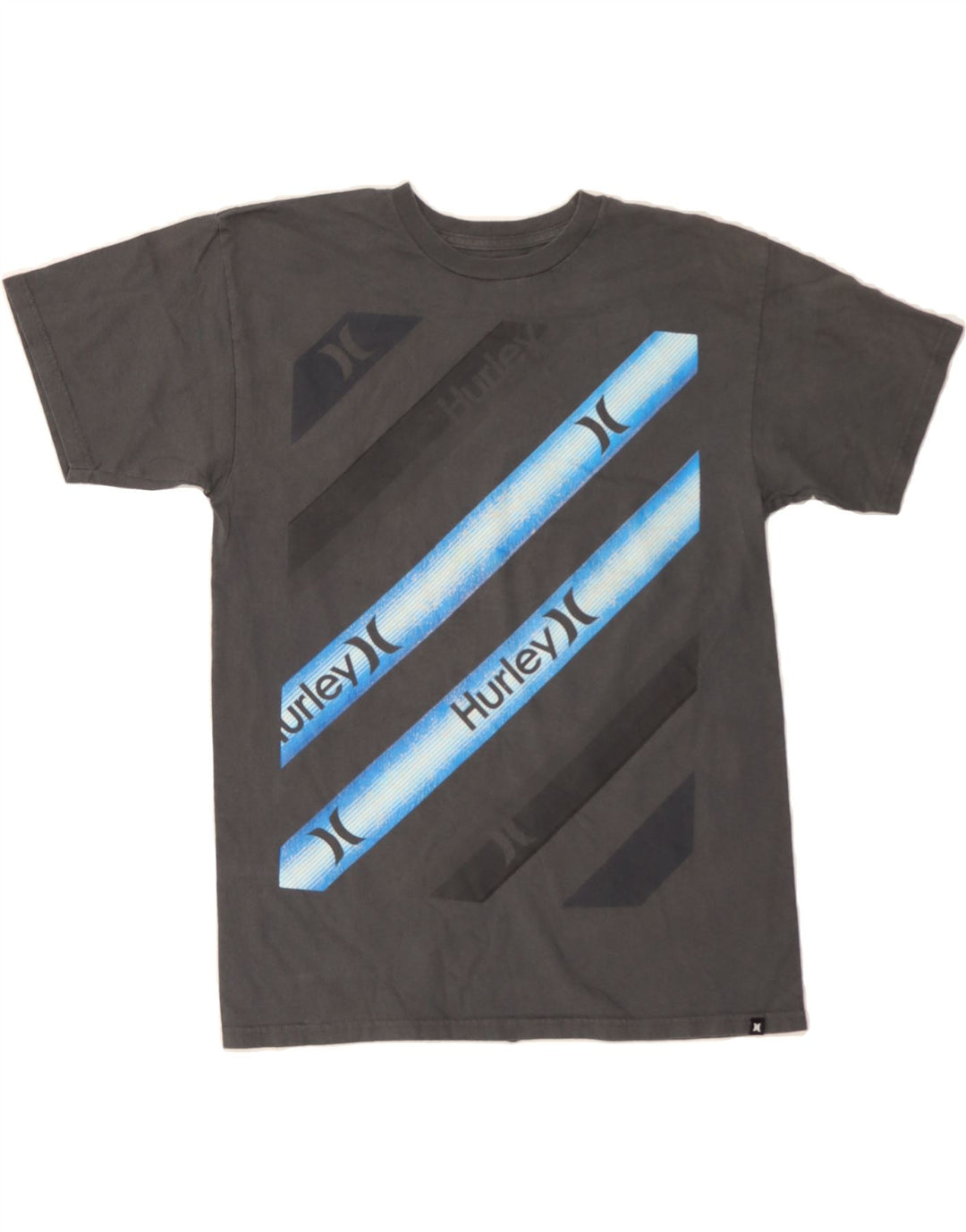 HURLEY Womens Graphic T-Shirt Top UK 14 Medium Grey Cotton Vintage Hurley and Second-Hand Hurley from Messina Hembry 