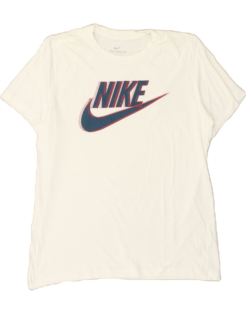 NIKE Mens Graphic T-Shirt Top Large White Cotton | Vintage Nike | Thrift | Second-Hand Nike | Used Clothing | Messina Hembry 