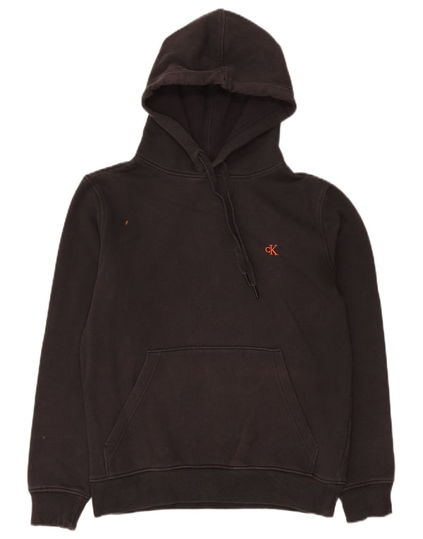 Calvin Klein Jeans Mens Hoodie Jumper Small Black Cotton