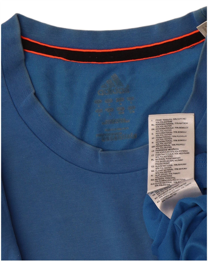 Adidas Mens Graphic T-Shirt Top Large Blue Cotton