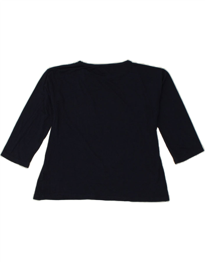 GAUDI Girls Graphic Top 3/4 Sleeve 9-10 Years Navy Blue Viscose | Vintage Gaudi | Thrift | Second-Hand Gaudi | Used Clothing | Messina Hembry 