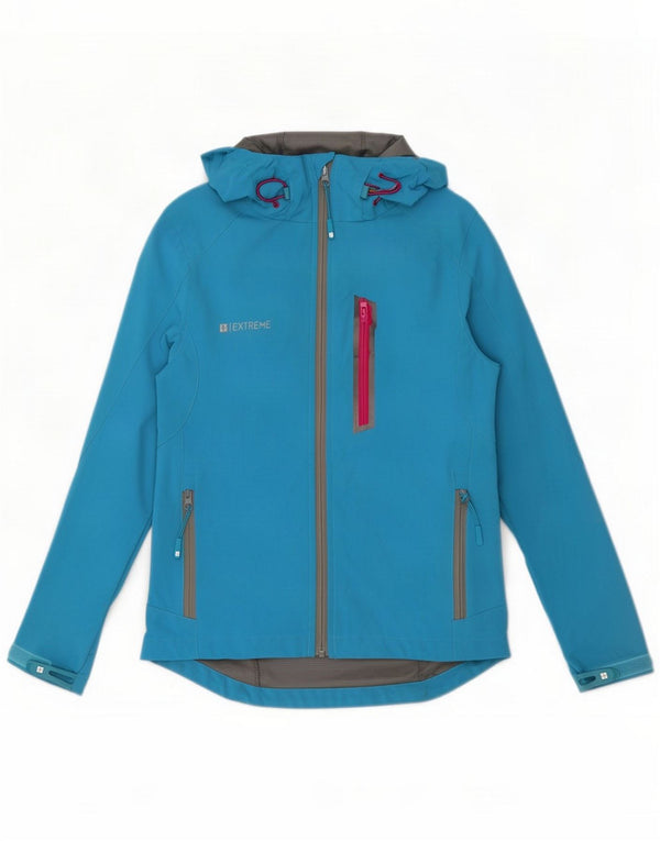 Mountain Warehouse Womens Hooded Windbreaker Jacket UK 8 Small Blue