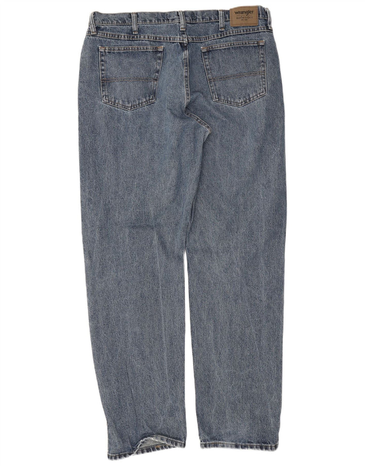 Wrangler Mens Straight Jeans W38 L34 Blue Cotton