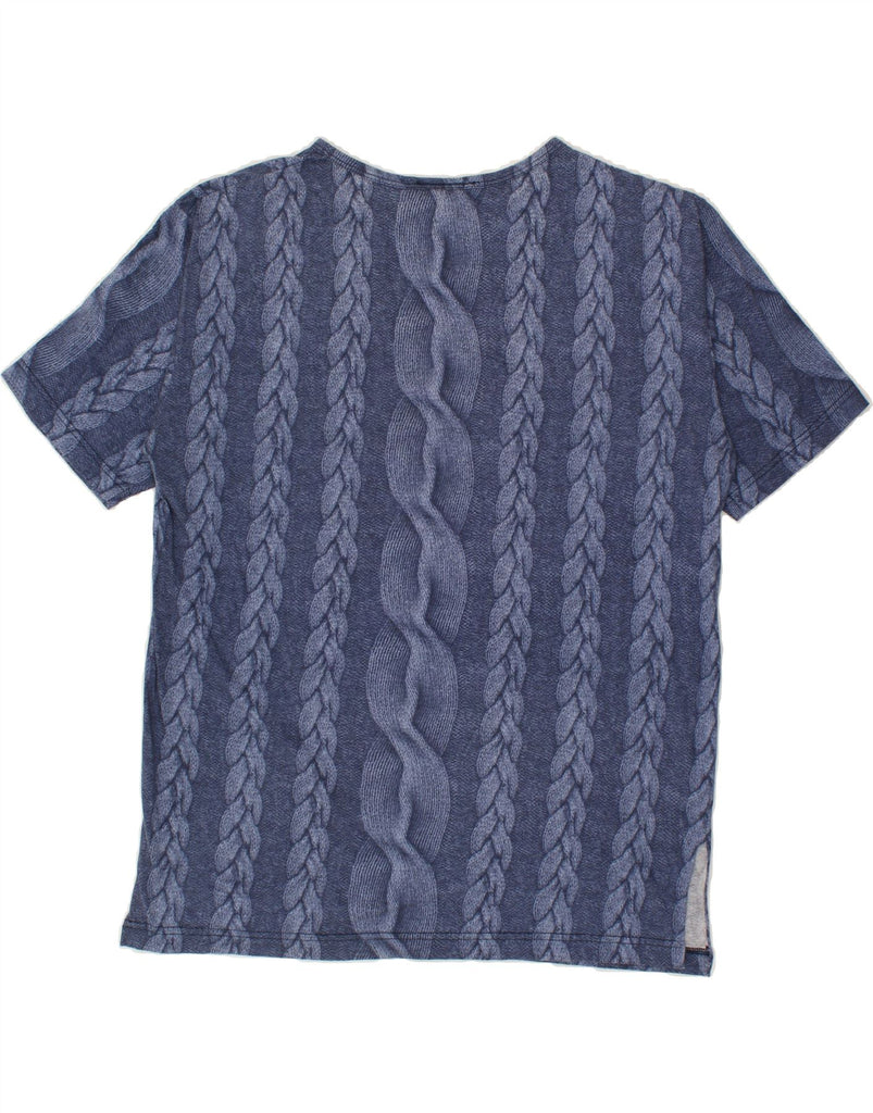 LES COPAINS Womens T-Shirt Top UK 14 Medium Blue Striped | Vintage Les Copains | Thrift | Second-Hand Les Copains | Used Clothing | Messina Hembry 