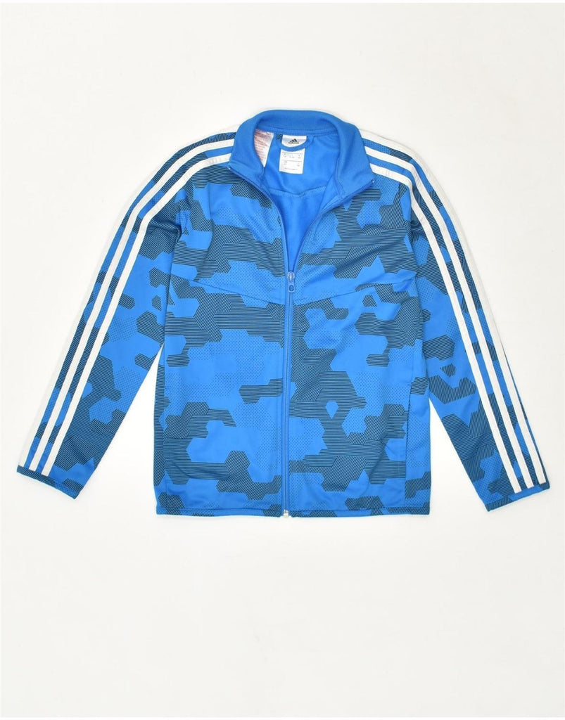 ADIDAS Boys Tracksuit Top Jacket 9-10 Years Blue Camouflage Polyester | Vintage Adidas | Thrift | Second-Hand Adidas | Used Clothing | Messina Hembry 
