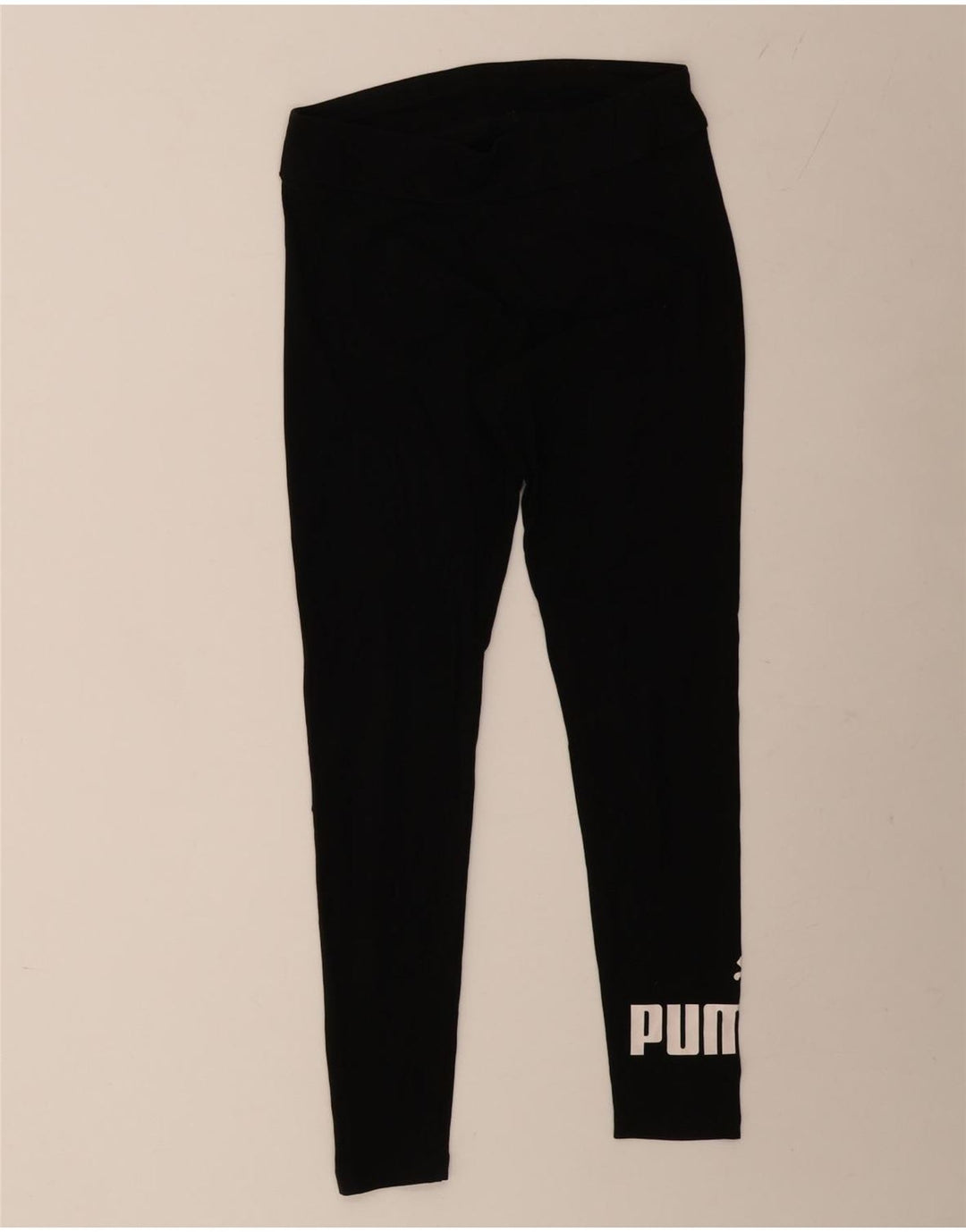 PUMA Womens Graphic Leggings UK 12 Medium  Black Cotton